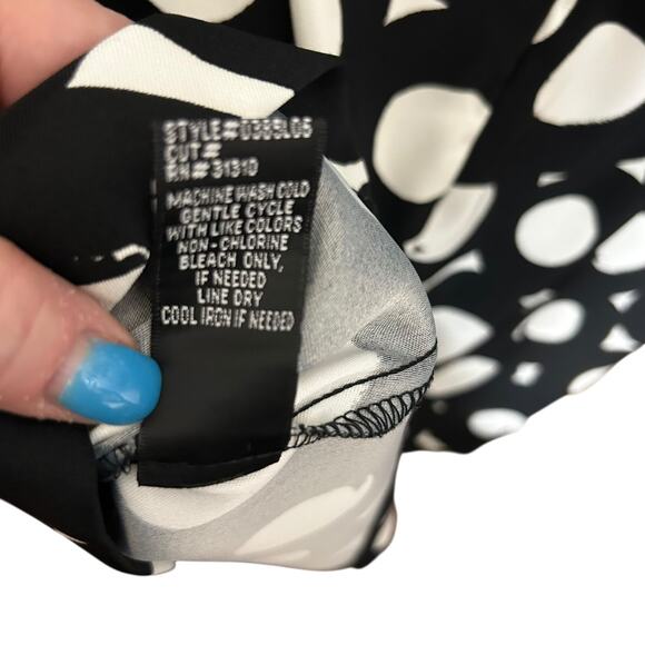 AB Studio Dress Womens 8 Black White Sleeveless Sheath Polka‎ Dot Pockets Chic - Picture 7 of 8